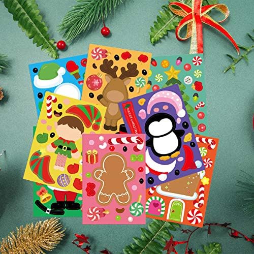 Ceiba Tree 48 Pcs Christmas Stickers Make Your Own Christmas Sticker Sheets for Kids Home Classroom Party Favor Art Craft School Rewards