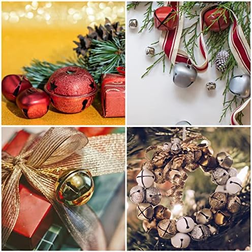 120 Pcs Christmas Jingle Bells 0.5 Inch, 4 Colors Mixed Mini Craft Jingle Bells Colorful Metal Bells for Wreath Holiday Home and Christmas DIY Decoration (4 Colors, 0.5 inch)