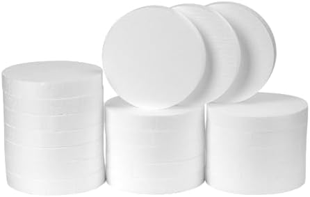 Crafare 6 Inch Round Foam Circles for Crafts 20 Pack 1 Inch Thick Polystyrene Round Discs White for Wedding Holiday Christmas Crafts Making and School Projects DIY