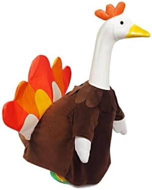 23 Inch Porch Goose Outfit, Seasonal Holiday Decor for Lawn Statues, Halloween Thanksgiving Christmas Goose Clothes Outdoor Costume for Plastic Garden Geese (Turkey Goose Outfits, One Size)
