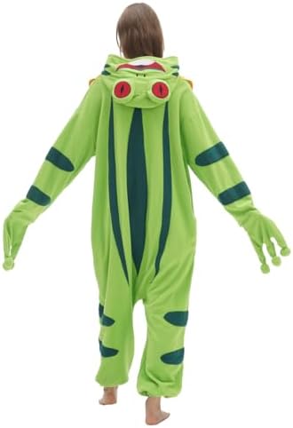 vavalad Adult Onesie Pajama Cosplay Halloween Christmas Custume for Women Men Teens, Green