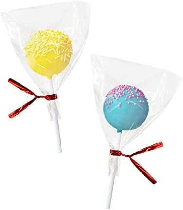 XLSFPY 100PCS Clear Cellophane Treat Bags with 100PCS Twist Ties, 3x4 OPP Rice Crispy Bags for Gift Goodie Favor Candy Cake Pop Birthday Party Cookies Christmas New Year Wedding Party (3'' x 4'')