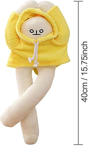 Plush Banana Man Toy, 16inch Weird Banana Man Doll with Magnet, Funny Poseable Decompression Toy Stuffed Animals Doll Gifts for Boys Girls Birthday Party Christmas(Yellow)