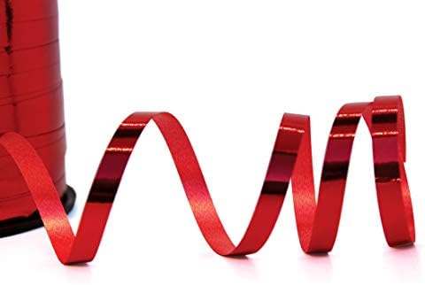 Xmas Ribbon - Christmas Ribbon Set of 4 Rolls Silver Red Green Gold Curling Ribbons Thin for Holiday Wrapping & Decoration