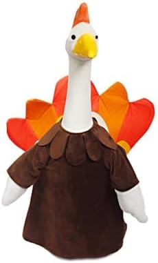 23 Inch Porch Goose Outfit, Seasonal Holiday Decor for Lawn Statues, Halloween Thanksgiving Christmas Goose Clothes Outdoor Costume for Plastic Garden Geese (Turkey Goose Outfits, One Size)