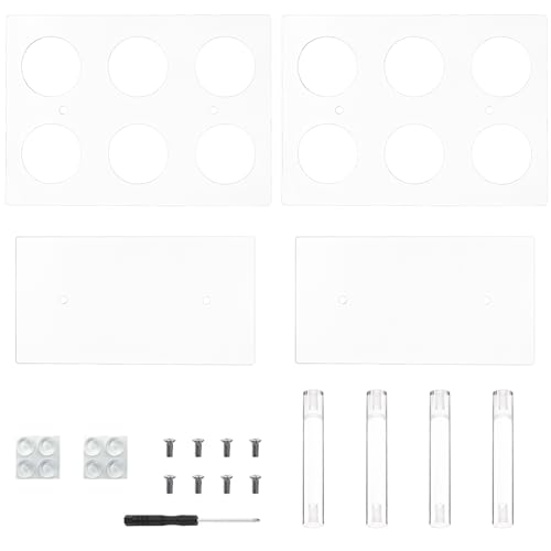 Youeon 2 Pack Acrylic Ice Cream Cone Holder with 6 Holes, Clear Waffle Cone Holder Stand, Sushi Hand Roll Stand for Wedding, Birthday, Christmas, Thanksgiving, Party or Buffet, Easy to Assemble