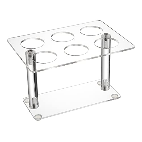 Youeon 2 Pack Acrylic Ice Cream Cone Holder with 6 Holes, Clear Waffle Cone Holder Stand, Sushi Hand Roll Stand for Wedding, Birthday, Christmas, Thanksgiving, Party or Buffet, Easy to Assemble