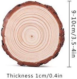 16 Pcs 3.5"-4" Unfinished Natural Wood Slices Circles with Bark for Coasters DIY Crafts Christmas Ornaments Rustic Wedding Decorations Centerpiece