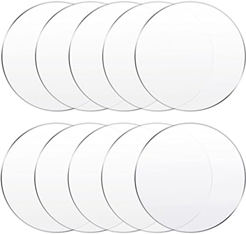 Yalikop 10 Pcs 6 Inch Acrylic Blanks Ornament Round Clear Acrylic Christmas Disc Circle Clear Christmas Ornaments Blank Plastic DIY Disc Circle Crafts for Xmas Decor Crafting Making and Painting