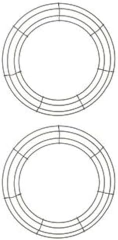 14 Inch Metal Wire Wreath Green Christmas Round Wire Frame Form Hanger Green 14 Inch Pack of 2