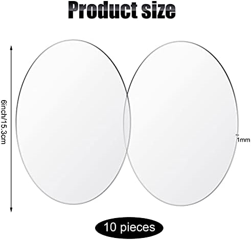 Yalikop 10 Pcs 6 Inch Acrylic Blanks Ornament Round Clear Acrylic Christmas Disc Circle Clear Christmas Ornaments Blank Plastic DIY Disc Circle Crafts for Xmas Decor Crafting Making and Painting