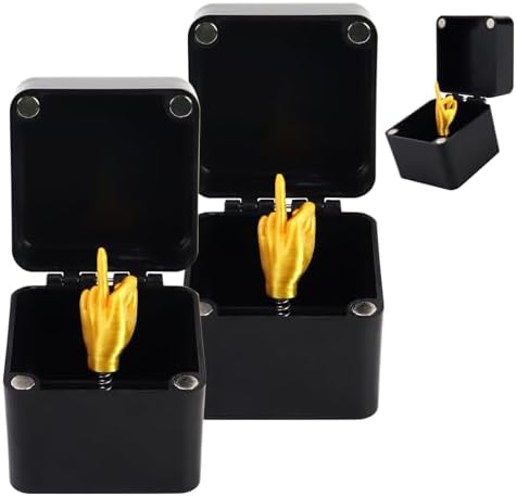 Middle Fun Finger in a Box - Surprise Pop-up Gift for Adults - Christmas Prank for Office Desk and Home Decor (2 PCS)