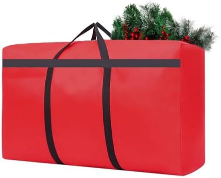 Small Christmas Tree Storage Bag 4Ft/5Ft Heavy Duty Reusable 600D Oxford Fabric Xmas Tree Bag/Container/Holder for Short Artificial Christmas Tree(39" X 12" X 24") Red