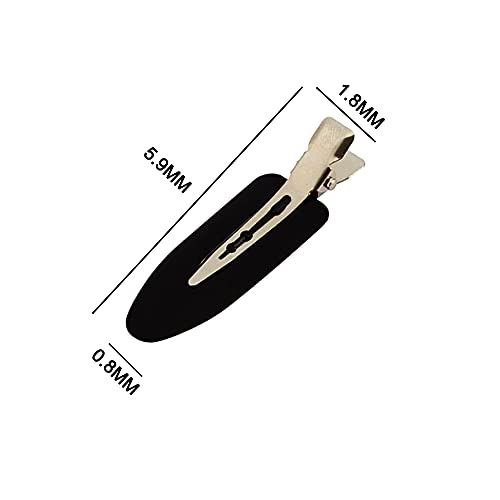 6 Pieces No Bend Hair Clips, No Crease Hair Clip for Hairstyling, Makeup Clips for Women and Girls Christmas Gifts (Black)