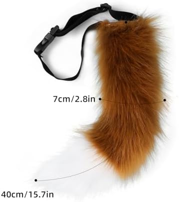Faux Fur Fox Costume Cat Tail Cosplay Halloween Christmas Party Costume, One Size