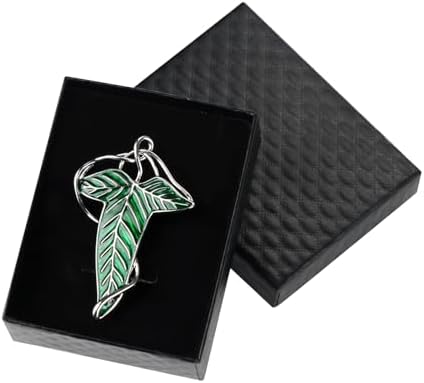 EKZ Elegance Elven Green Tree Leaf Enamel Pin,Cloak Clasp Brooches Elven Keepsake Pin for Luck and Mystery – Perfect for Christmas Festive Attire and Cosplay Jewelry