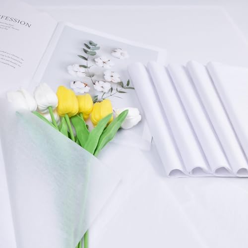 100 Sheets 20"x14" White Wrapping Tissue Paper Bulk for Gift Bags Christmas Weddings Birthday Arts Craft Party Decoration