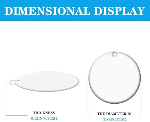 25 PCS Sublimation Ceramic Ornament Blank 3 inch Round Two-Sided Printed White Ceramic Decoration Handmade DIY Personalized Christmas Home Decoration Bulk