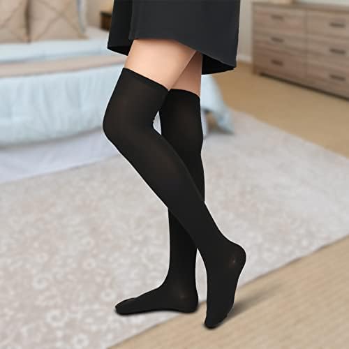 1 Pair Thigh High Socks, Cotton Soft Knee High Long Stockings Women Leg Warmers for Wednesday Christmas Cosplay