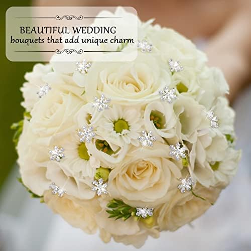 120 Pcs Crystal Snowflake Buttons Christmas Bling Snowflake Rhinestone Diamante Alloy Tiny Button for Crafts Flat Back Snow Embellishments for DIY Wedding Clothes Hair Jewelry Decor (Silver)