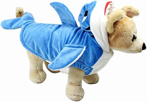 Yoption Puppy Dog Cat Shark Costumes, Funny Pet Halloween Christmas Cosplay Dress, Pet Hoodie Warm Outfits Clothes (S)