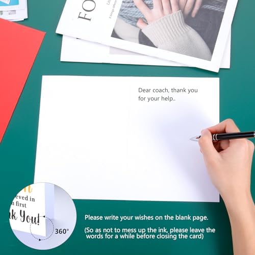 Coach Thank You Cards Coach Gifts for Men Women Soccer Coach Thank You Cards Bulk Baseball Coach Appreciation Gifts for Volleyball Football Coach Cheer Coach Christmas Stocking Stuffers Valentines