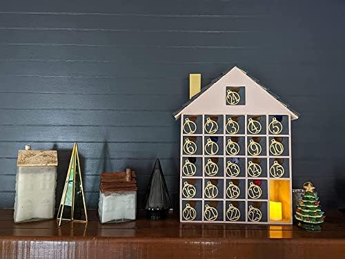 yueton 50PCS 1-25 Wooden Numbers Ornaments, Unfinished Number Wood Pieces Wood Slices Wood Chips, Wooden Gift Tags, for Birthday, Wedding, Halloween, Christmas, Thanksgiving, Advent, New Year