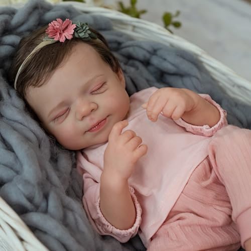 WOOROY Realistic Reborn Baby Dolls -18inch Lifelike Newborn Silicone Baby Girl with Full Body Vinyl,Christmas Birthday Gift with Accessories for Age 3+