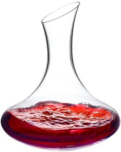 Wine Decanter, 1100ml /37.2oz Red Wine Decanter, Hand Blown Lead-Free Crystal Wine Carafe, Small Decanter for White and Red Wine, Elegant Design Easy Pour, Wine Gifts for Christmas