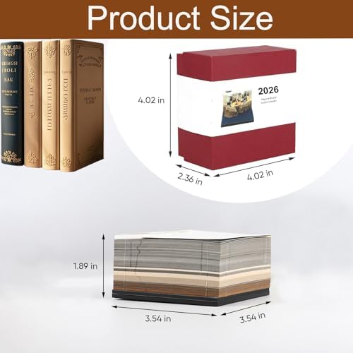 3D Calendar 2026,Time Piece Calendar 2026,3 D Sticky Notes 2026 with Light, Magic Castle Artistic Notepad, Unique Gift for Birthday, Christmas, New Year, Desk Decoration for Home or Office