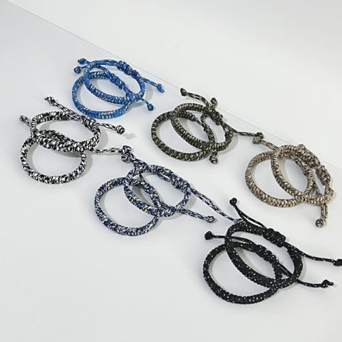 12 pcs Braided Friendship Bracelets for Teen Boys Adjustable Paracord Bracelets Handmade Goody Bag Stuffers Easter Basket Filler Tween Teenager Birthday Christmas Camping Party Favors