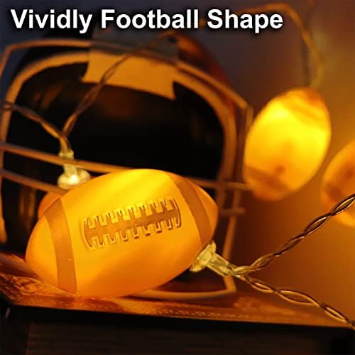 Yayfazy Football Decor String Lights, 6.5ft 10LED Light Up Football Decorations Battery Operated for Sports Theme Party, Christmas Fall Football Ornaments, Birthday Gifts for Boys, Son, Grandson