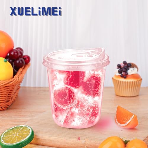 12oz Disposable Stemless Glasses With Strawless Sip Lids,PET Disposable Drinking Cups,Clear Plastic Wine Glasses for Parties Birthday,Wedding,Meeting,Christmas Party Supplies. (50, Pink)