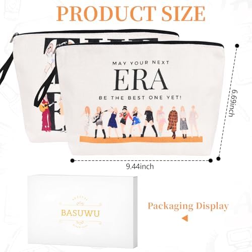 2 PCS Music Lover Makeup Bag, Singer Makeup Bags, Waterproof Travel Cosmetic Organizer with Double Sided Print, Large Capacity, Gift for Women Friends TS Fans Birthday Christmas