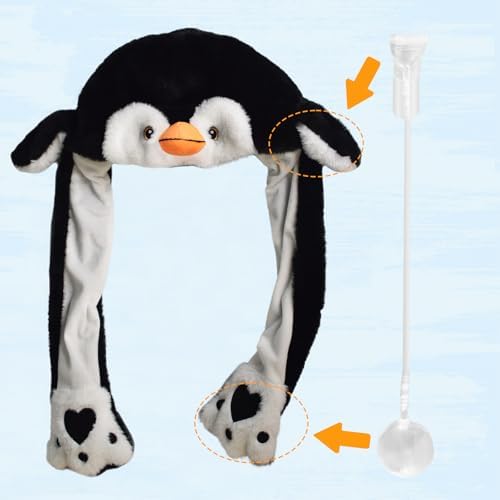 Plush Ear Moving Jumping Hat,Cute Fluffy Cap, Soft Warm HeadWear