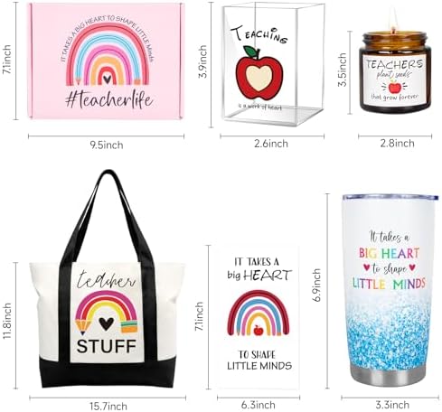 Teacher Appreciation Gifts with 20 OZ Wine Tumbler,Unique Teacher Birthday Gift Set,Thank You Teacher Gifts for Women Men,Christmas Teacher Gifts for Women