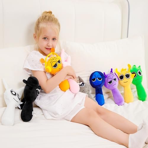 WMP® Sprunky Plush, Sprunky Game Plush Toys, 6PCS Plush Toys, Horror Games Plushies Toy for Fans, Soft Stuffed Animal Pillow Figure Doll Christmas Birthday Gifts Adult Kids (6 PCS 9" Plush Sprunky)