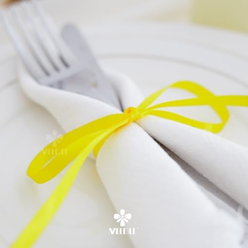 MEEDEE Rainbow Ribbon Set Solid Color Assortment 10 Colors Double Faced Satin Ribbon for Gift Wrapping Double Sided Christmas Ribbon Party Decorations, 1/4" X 5 Yard Each Total 50 Yds Per Package