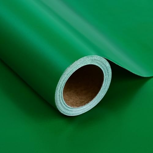 Iioscre Gift Wrapping Paper, Dark Green Wrapping Paper Roll, Matte Metal Solid Color Wrapping Paper for Birthday Christmas Wedding Baby Shower Father's Day Valentine's Day, 17.3 Inch X 32.8 Feet