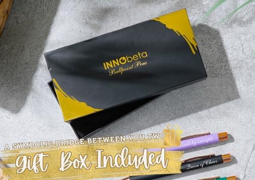 InnoBeta Boss Lady Gifts for Women, Ballpoint Pen Set of 4, Funny Gift idea for women/female in Boss Day, Birthday, Christmas, Appreciation - Best