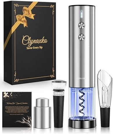 Electric Wine Opener Set - Premium Wine Gifts with Wine Opener, Foil Cutter, Wine Aerator, Vacuum Stopper, and Elegant Gift Box - Ideal Gift for Mother’s Day Father’s Day Birthday Anniversary