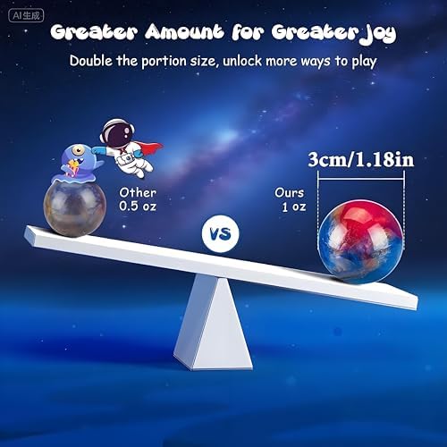 12Pcs Galaxy Slime Balls Kit, Kids Slime Party Favors - Stretchy, Non-Sticky, Mess-Free, Stress Relief for Girls Boys - Christmas Easter Birthday Goodie Bag Stuffer Classroom Prizes