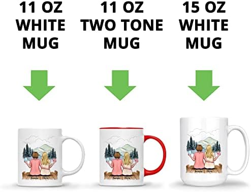 Gossby Personalized Friend Mug - Custom Gift for Female Best Friend with Design, Name - Christmas, Birthday, Friendship Besties Gift for Women - We'll Be Friends Until We're Old, Senile - 2 BFFs