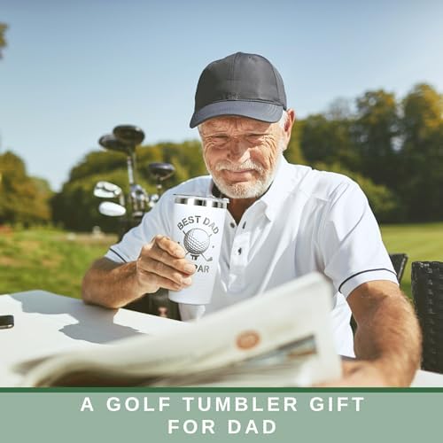 Gifts for Dad - Golf Gifts for Dads - Dads Christmas Gift from Daughter, Son, Kids - Golfing Gift for Men, Golfers - Ideas for Husband, New Papa, Father - 20 Oz Golf Dad by Par Tumbler