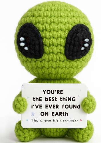 Unique Crochet Alien Decor Gift for Boyfriend, Girlfriend, Anniversary, Valentine's Day, Birthday, Christmas Funny Romantic Gifts for Him Her to My Love Presents