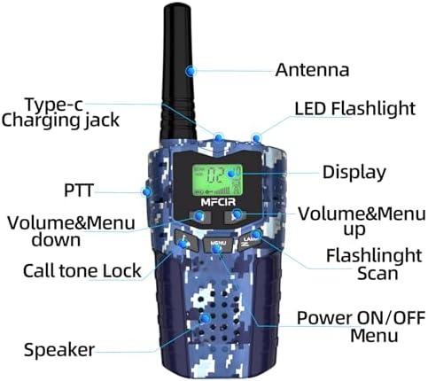Walkie Talkies for Kids Toys for Boys, Rechargeable, 2 Pack, 3 Miles Range, 22 Channels, 2 Way Radio,Birthday Gifts for3-12 Year Old,Christmas Girls