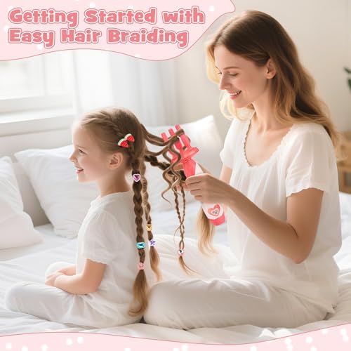 Dreamon 51 Pcs Hair Styling Tools - Hair Gem Stamper Kit and Automatic Hair Braider - Bling Hair Jewels for Girl with Reusable Shining Diamonds and Hair Chalk - Hair Salon Toys Christmas Birthday Gift