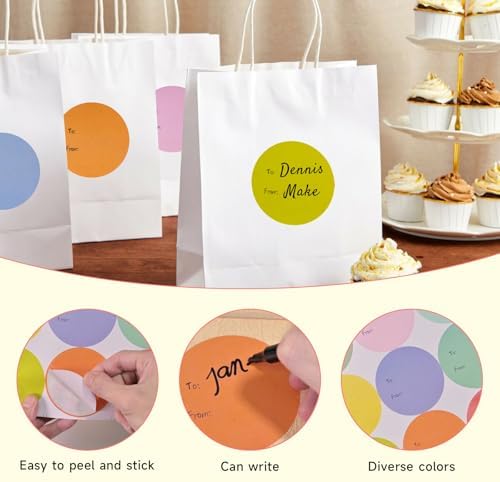 2.5 Inch Halloween to/from Stickers - 315 Pack Christmas Valentine Gift Labels, 9 Colors Easy Remove Circle Stickers Self-Adhesive Blank Seal Labels for Party Favors Marking