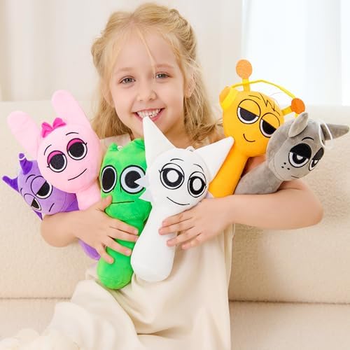 WMP® Sprunky Plush, Sprunky Game Plush Toys, 6PCS Plush Toys, Horror Games Plushies Toy for Fans, Soft Stuffed Animal Pillow Figure Doll Christmas Birthday Gifts Adult Kids (6 PCS 9" Plush Sprunky)