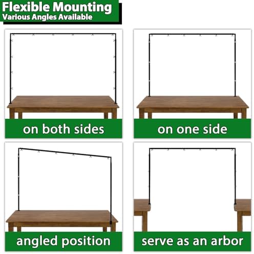 Over The Table Rod Stand with Clamps - Adjustable Table Arch Stand, Metal Table Rod for Wedding, Birthday, Halloween, and Christmas Decorations (29"-97" Length, 26"-42" Tall, Black)